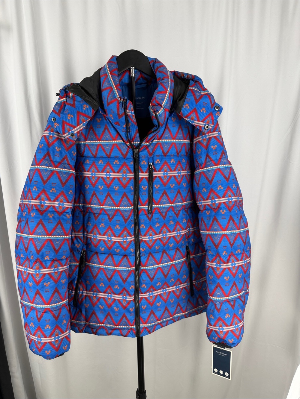 NWT Club Room Performance Men’s Southwestern Print Puffer Jacket Coat